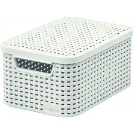 Rattan Style box Curver, s víkem, smetanový, S