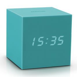 Gingko Tyrkysový LED budík Gingko Gravitry Cube
