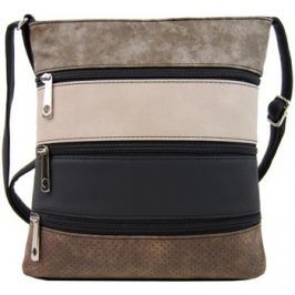 Tapple Menší černá crossbody kabelka s šedohnědým, pudrovým, černým a h Černá