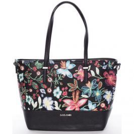 David Jones Černá elegantní květinová kabelka - Blomst Černá